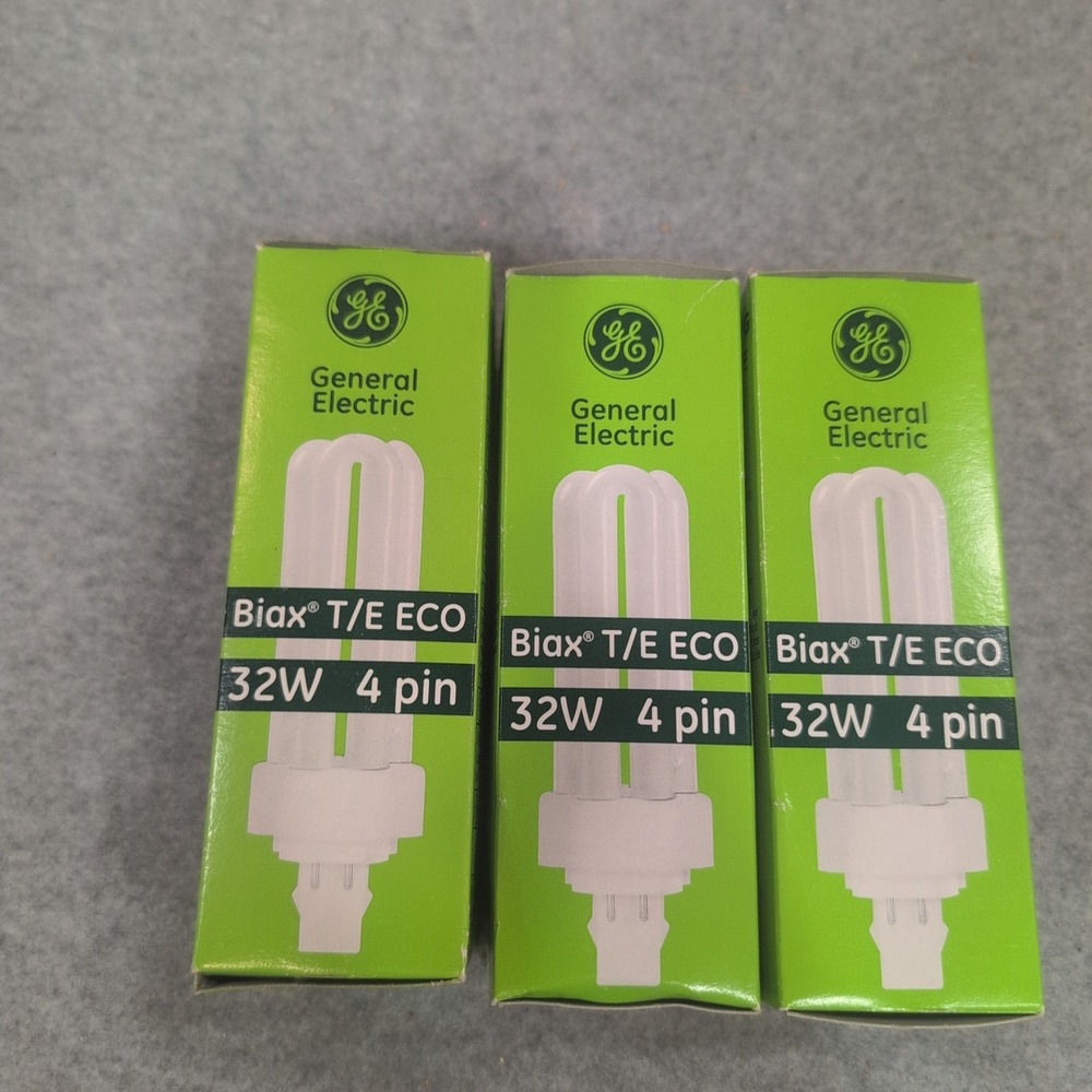 GE Biax T/E ECO 32W 4-Pin CFL Light Bulb GX24q-3 3 Pack F32TBX/841/A/ECO - Picture 1 of 6